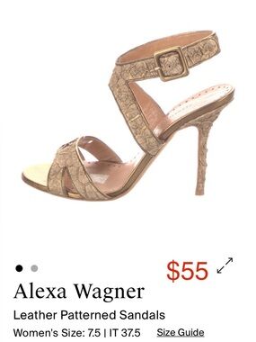 Gold Leather Patterned High Heel Sandals